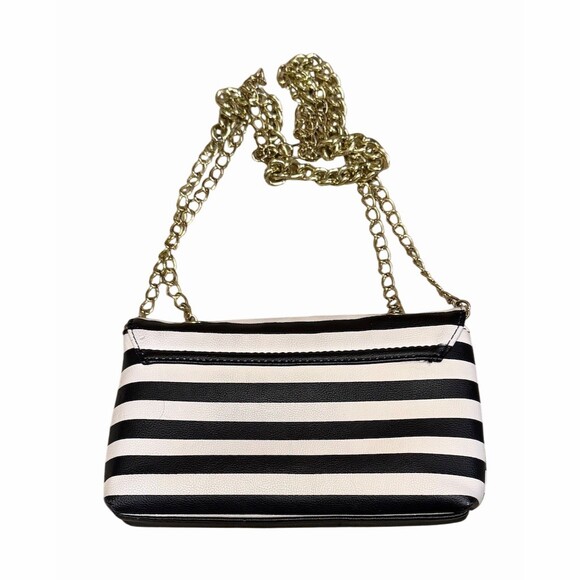 Betsey Johnson Small Shoulder/Crossbody Bag Black & White Striped - Picture 3 of 4